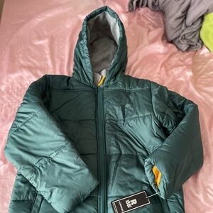 Rebels Green Puffer Jacket with Hood